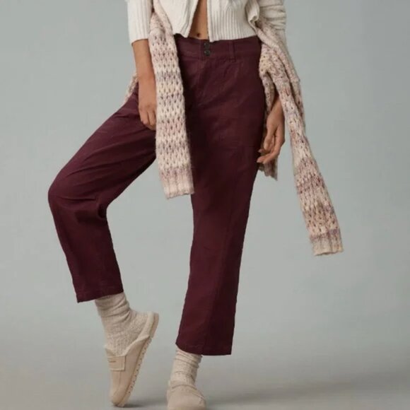 Pilcro by Anthropologie Wine Coated The Wanderer pants NWTs - Picture 2 of 13